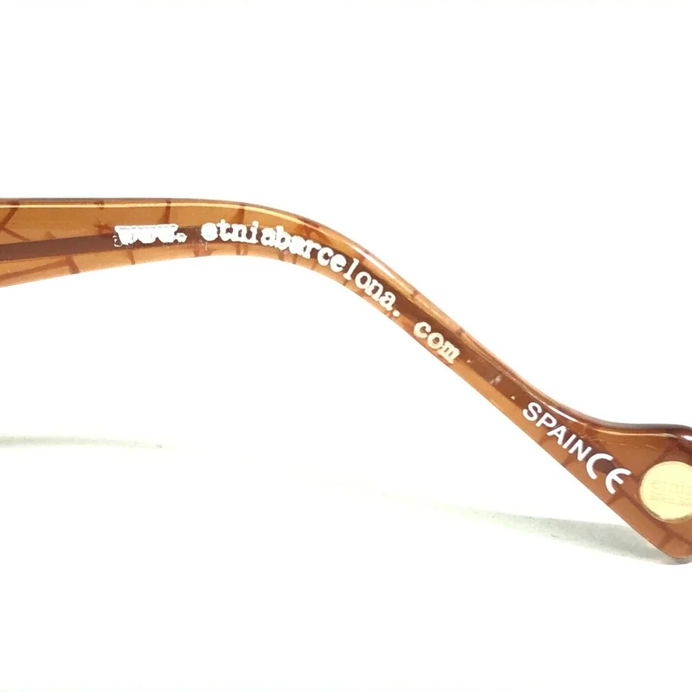 Etnia Barcelona Eyeglasses Frames Naples BR/OG Brown Rectangular 47-20-130